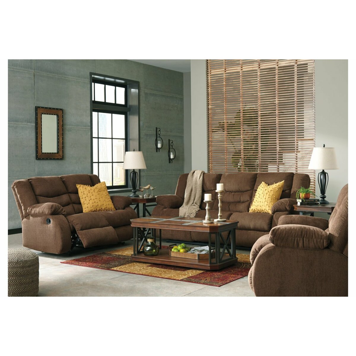Ashley Tulen Reclining Sofa Chocolate Clearance 3