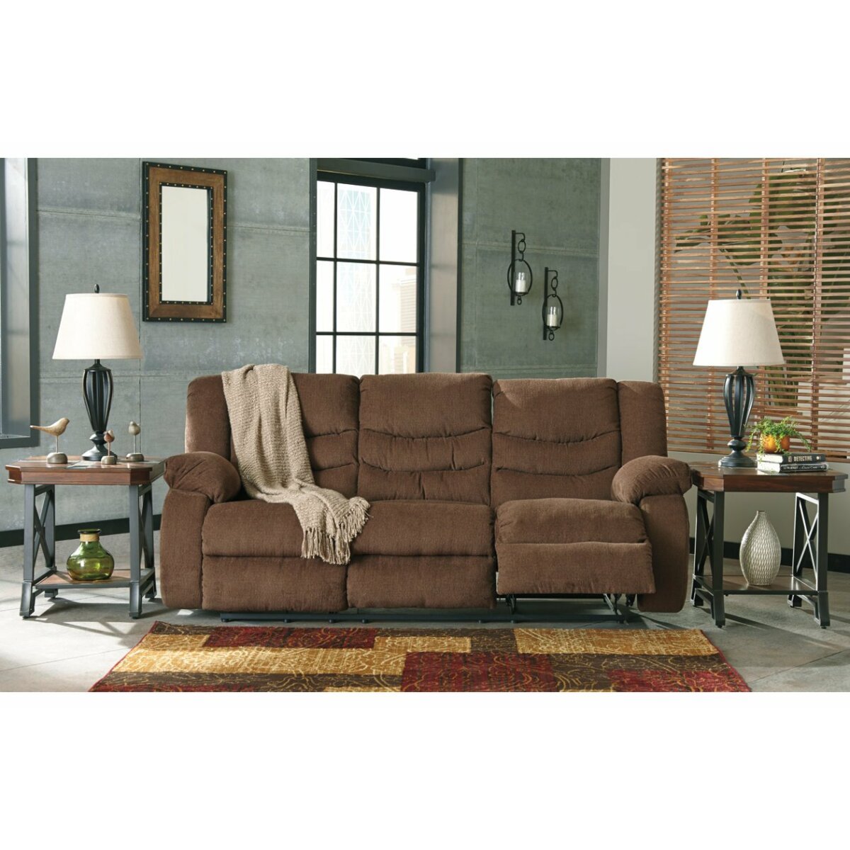 Ashley Tulen Reclining Sofa Chocolate Clearance 2