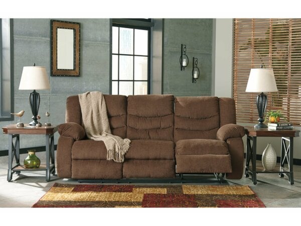 Ashley Tulen Reclining Sofa Chocolate Clearance 3