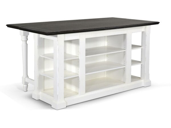 Carriage House Kitchen Island with 13″ Drop Leaf and 2 stools Dining Tables Sunny Designs 3