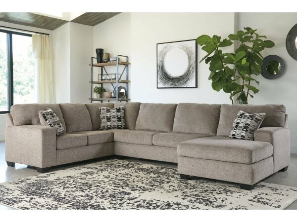 Ballinasloe 3-Piece Sectional with Chaise Smoke Color Sectionals ashley furniture 3