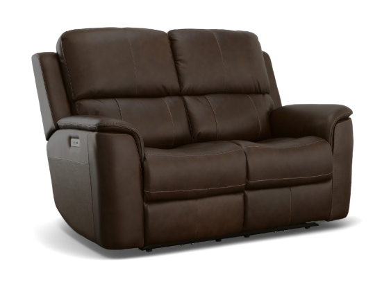 Flexsteel Living Room Power Reclining Loveseat with Power Headrests and Lumbar