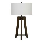 150W 3 Way Bilzen Ash Wood Tripod Table Lamp