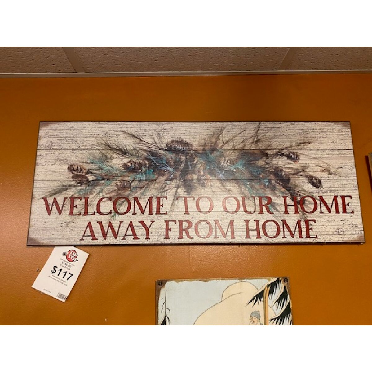 Welcome to our home away from home sign 14X36 Wall Decor