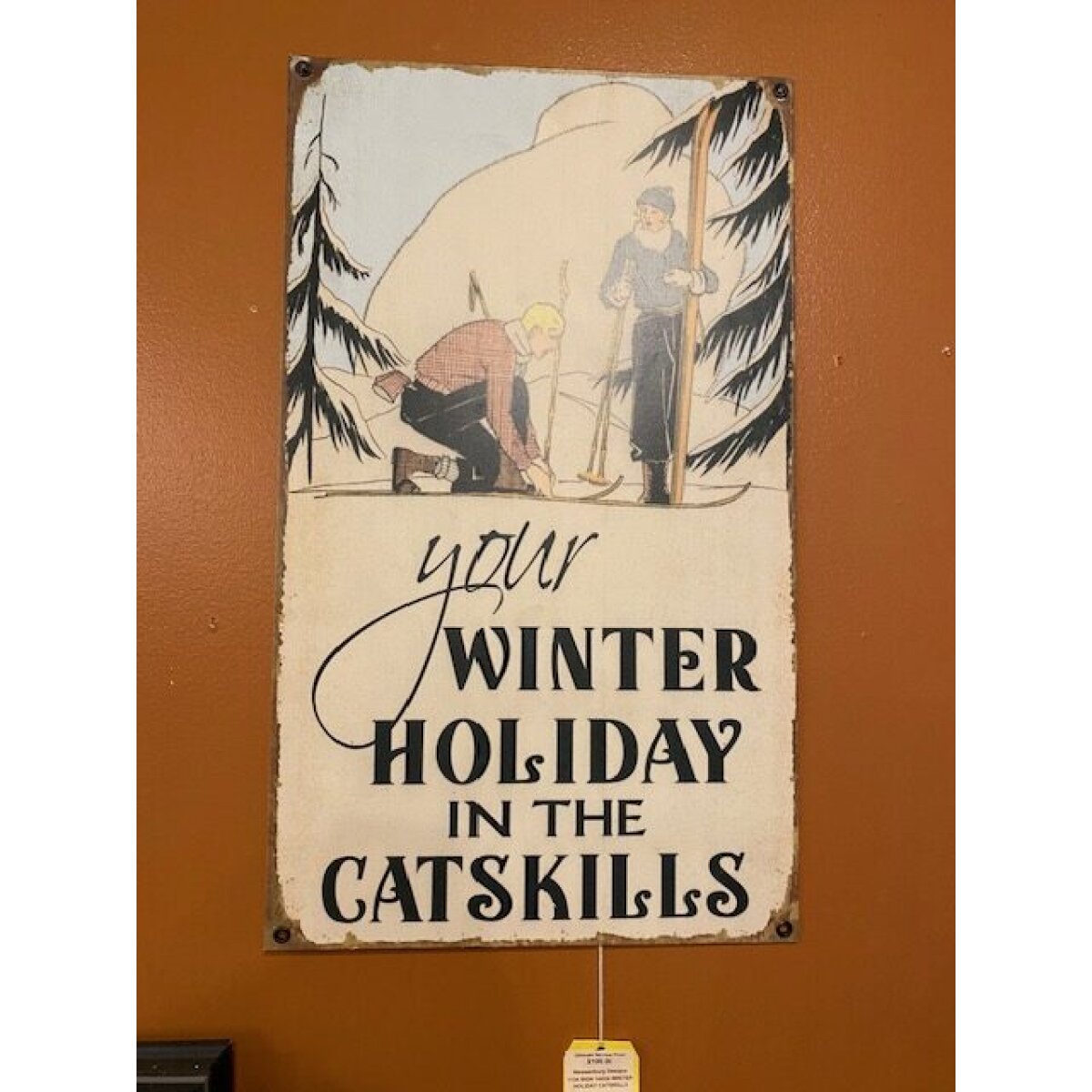 Winter holiday in the catskills Sign 14X24 Wall Decor