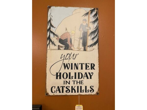 Winter holiday in the catskills Sign 14X24 Wall Decor