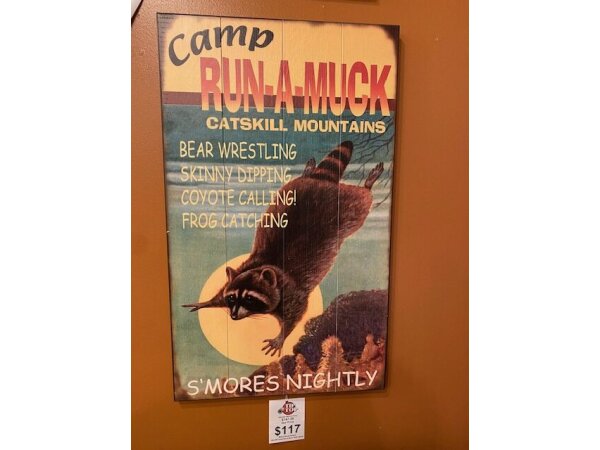 Camp Run-A-Muck Sign 18X30 Wall Decor