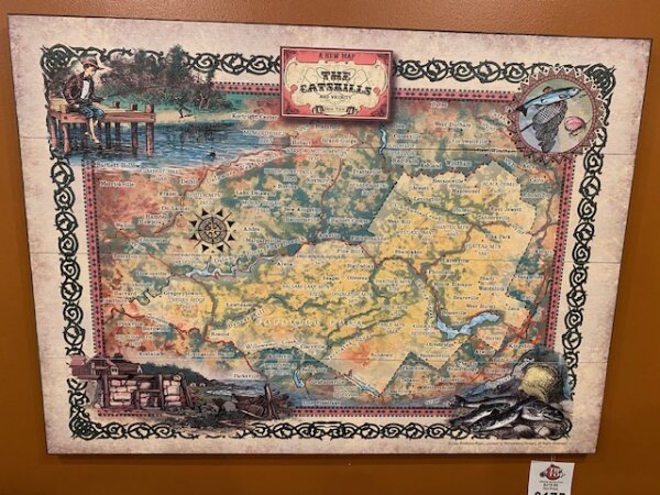 Map Of Catskills Sing 38X28 Art
