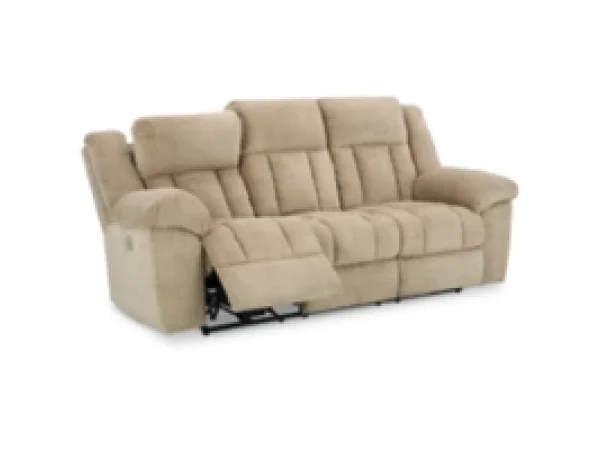 Ashley Tip-Off Power Reclining Sofa With Adjustable Headrest Living Room