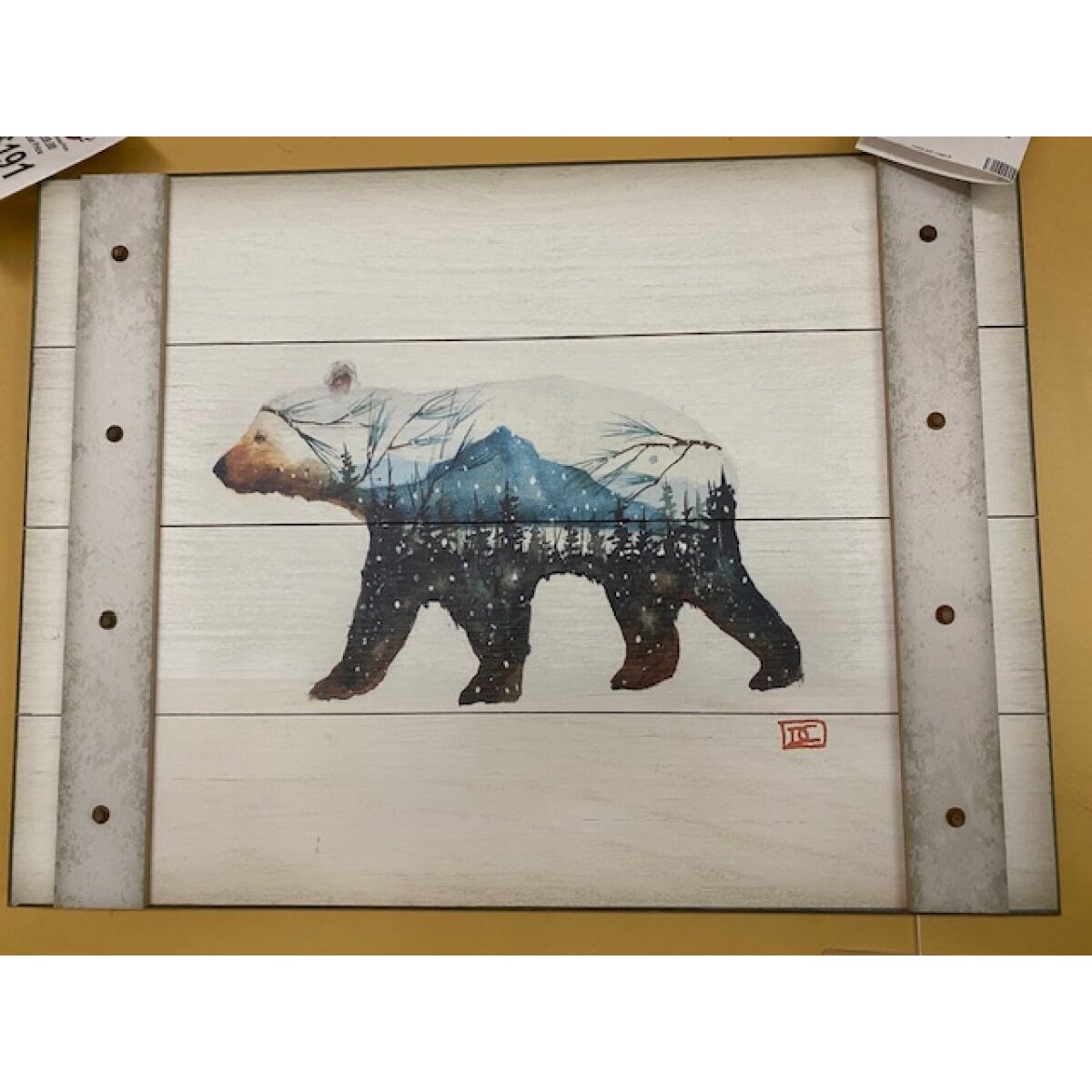 Bear and Mountain Sign 23X17 Art