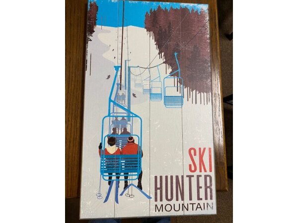 Ski Hunter Mountain Sign 14X24 Wall Decor