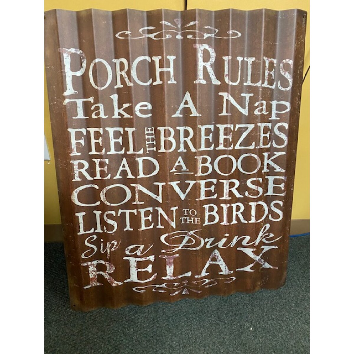 Porch Rules Sign 29X37.5 Wall Decor