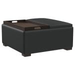Paris Upholstered Storage Ottoman with Tray Black - Image 4