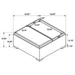 Paris Upholstered Storage Ottoman with Tray Black - Image 2