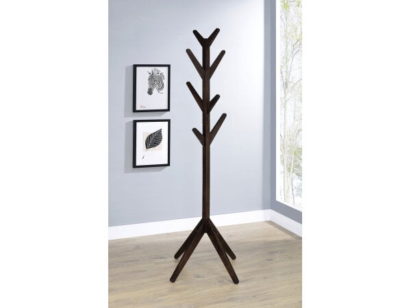 Margaret Solid Wood Coat Rack Clothing Hanger Cappuccino Bedroom