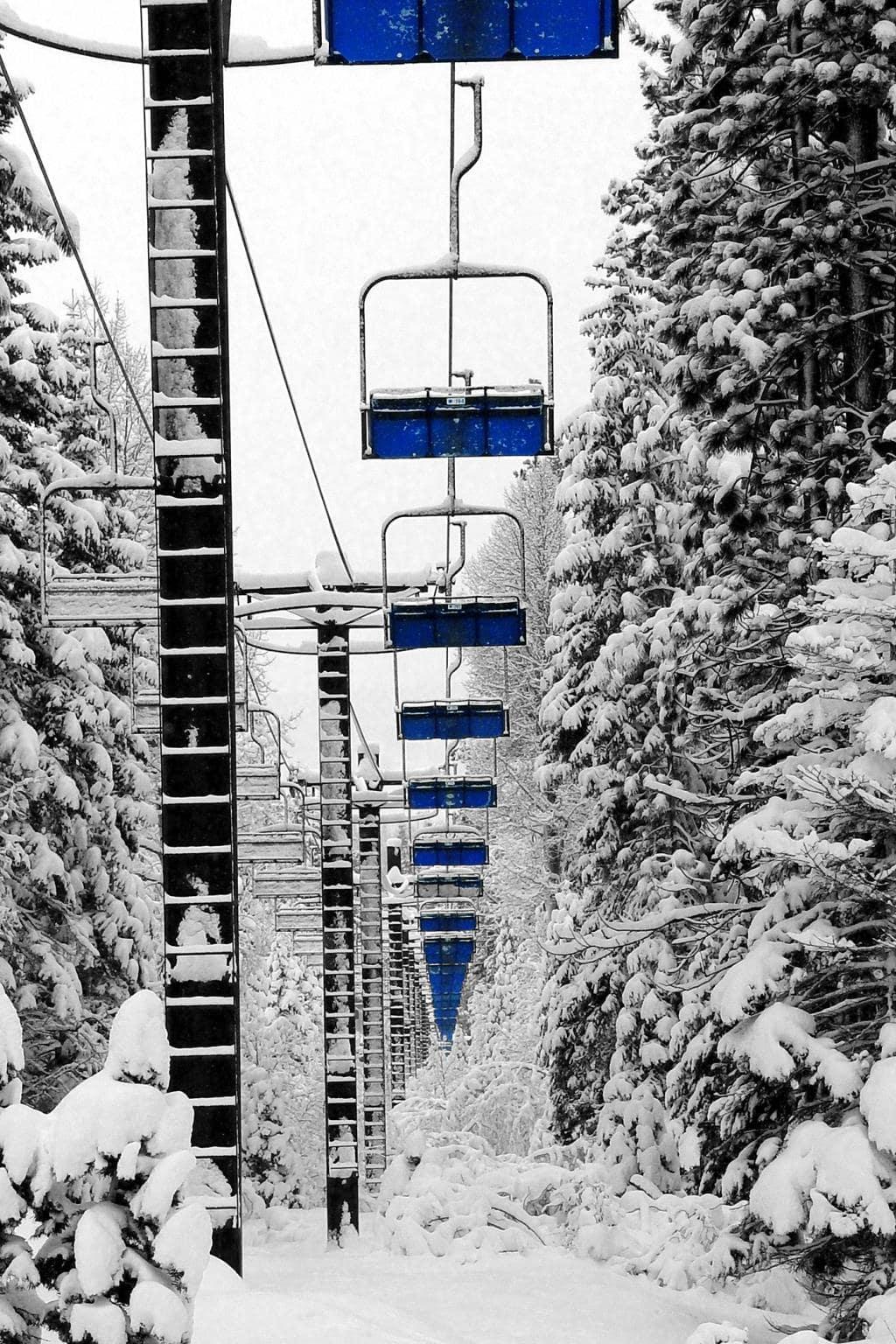 Ski Lift Glass Picture