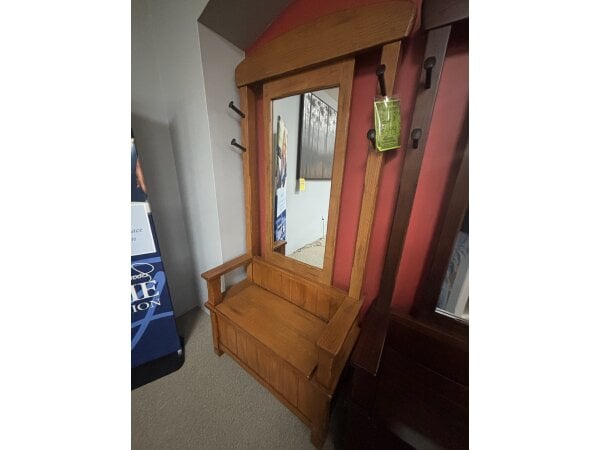 Light Brown Hall Tree Accent Furniture