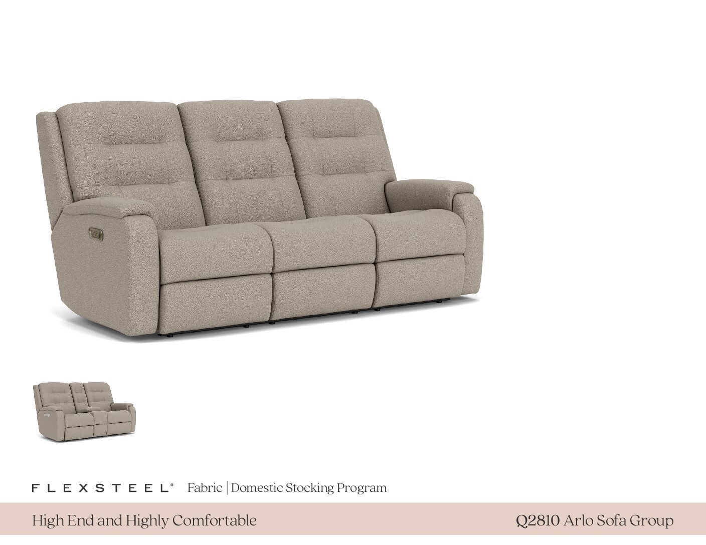 Arlo Fabric Power Reclining Sofa with Power Headrests & Lumbar Living Room 3