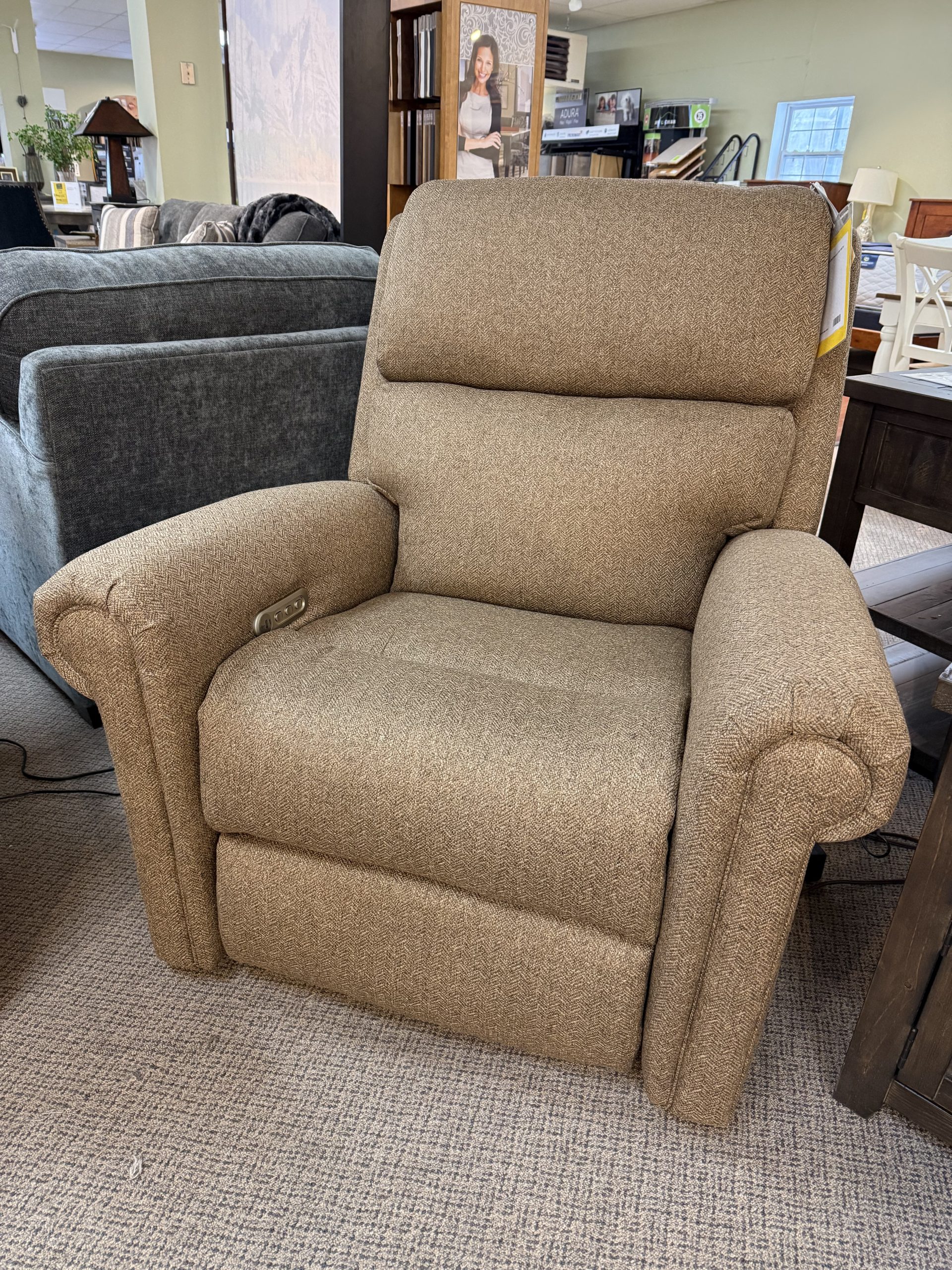 Bernard Fabric Power Recliner with Power Headrest & Lumbar