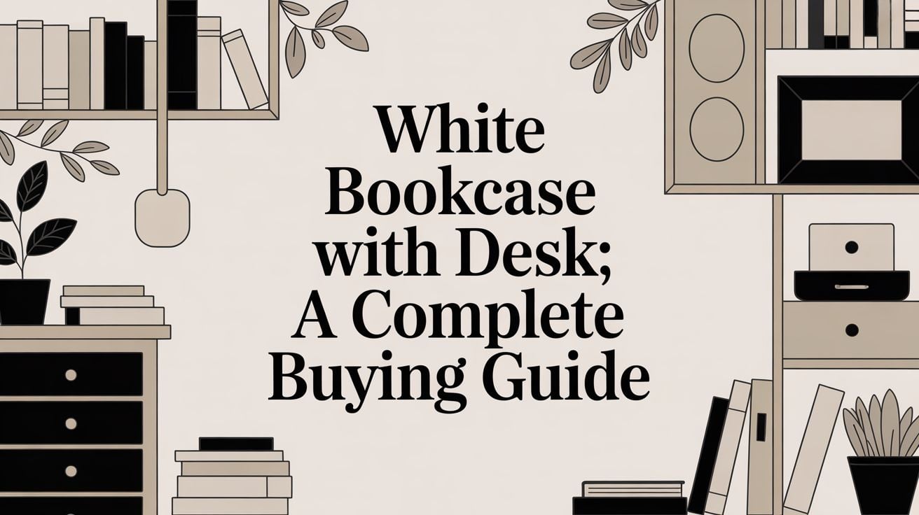White Bookcase With Desk Office Furniture