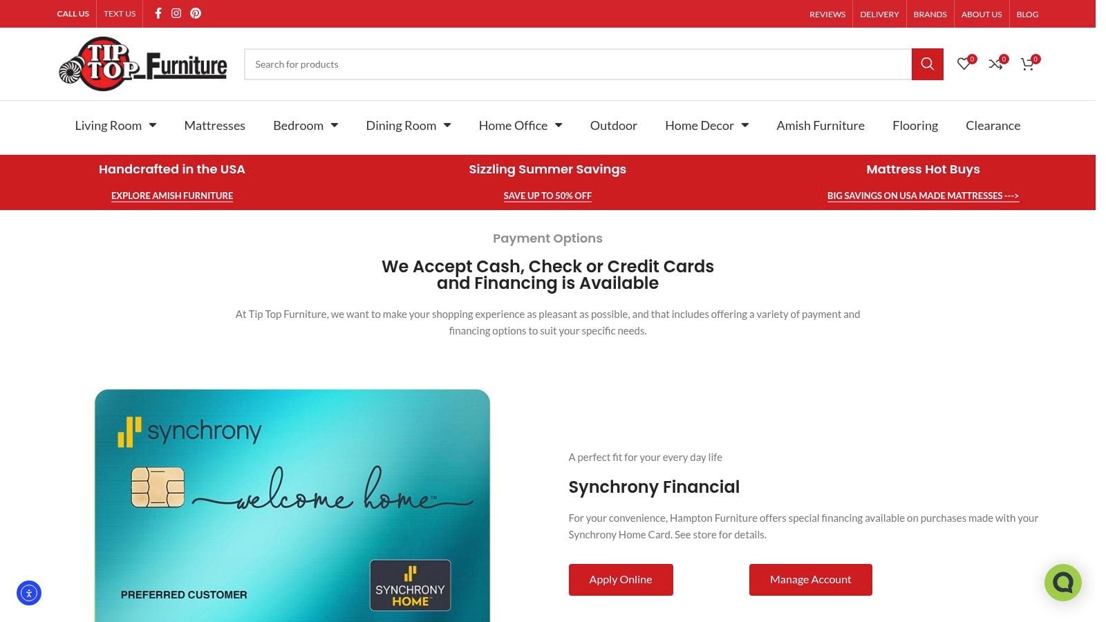 Screenshot from https://tiptopfurniture.com/financing/