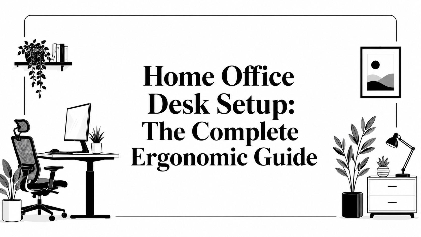 Home Office Desk Setup Office Illustration