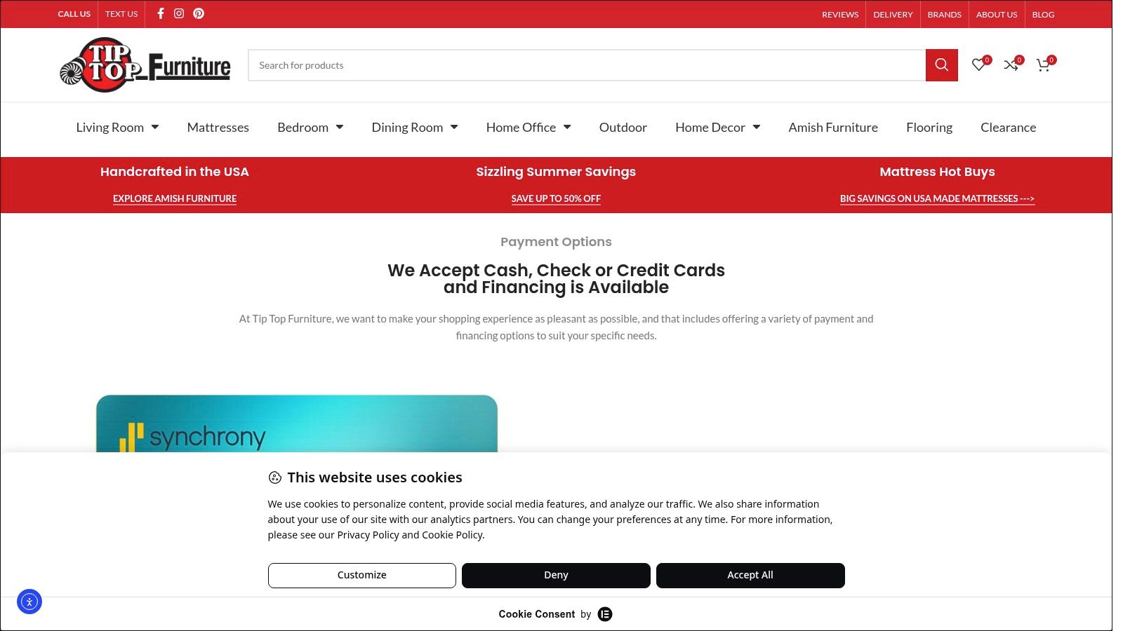 Screenshot from https://tiptopfurniture.com/financing