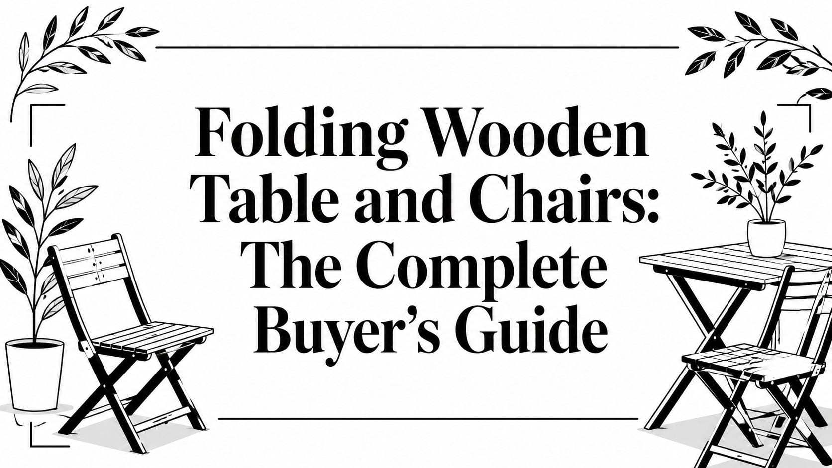 Folding Wooden Table And Chairs Furniture Set