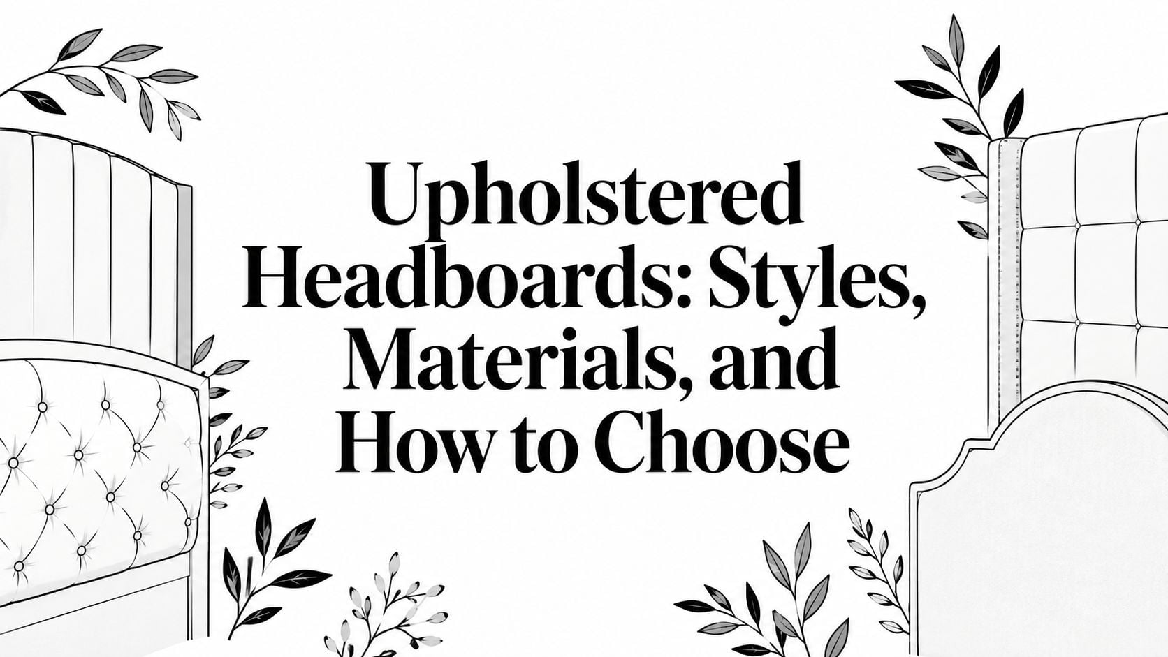 Upholstered Headboards Line Art